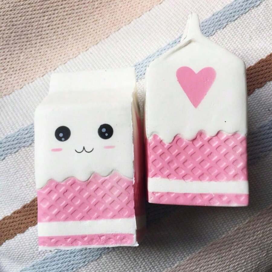 Cartoon Slow Rebound Milk Box Squishy, Cute Yogurt Box Shape, Creative Vent Toy For Stress Relief And Relaxation - White - View 1