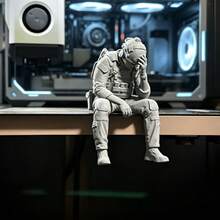 Fun And Tired Soldier Sitting Figure - Mini Tactical Figurine Collection Model - Desktop, Case, Bookshelf, Window Sill Decoration Gift - Soldier Sitting Pose Figurine - View 4