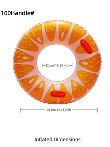 Adult Inflatable Swim Ring, Fruit Print Pool Float, Watermelon/Lemon/Lime/Orange/Kiwi/Dragon Fruit PVC Float - Orange Swimming Ring - View 13