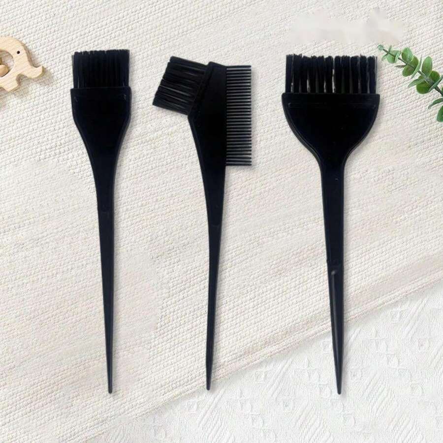 Kit Profissional Coloração Capilar com 3 Pincéis–Tintura, Matização, Hidratação e Retoque de Raiz - 1 Kit/3 Unidades - Visão 1