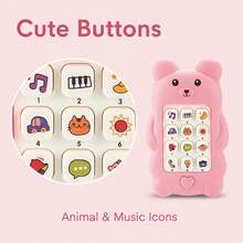 Baby Toy Phone, Cute Bear Music Learning Phone With Light And Sound Effects, Toddler Interactive Educational Toy, Multi-Function Early Education Toy, Colorful Buttons + Colorful Lights + Pleasant Music, And Durable Gift For Babies (Batteries Not Included) - Multicolor - View 4