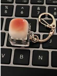 1pc Caramel Bread Keychain Stress Relief Toy, Mechanical Keyboard Switch Tester, Keychain, Desktop Decor, Phone Charm, Creative Novelty Squeeze Toy - Multicolor - View 17