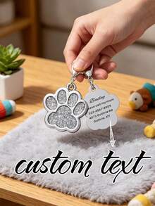 Customizable Name Text Pet Tag Pendant, Personalized Collar Anti-Loss Nameplate For Cats And Dogs, Exclusive Identity Label With Exquisite And Versatile Style, Beautiful And Practical Pet Accessory - Multicolor - View 2