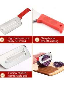 1pc Double-Edged Vegetable Knife, Slicer, Cabbage Shredder, Peeler, Kitchen Small Tool, Fruit & Vegetable Cutter - Multicolor - View 8