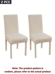 Juego de 1/2/4/6 fundas elásticas de jacquard para sillas de comedor, fundas elásticas de cobertura completa en color oscuro, protector de silla de felpa suave lavable, adecuado para cocina, comedor, fiesta, boda - Blanco - Ver 14