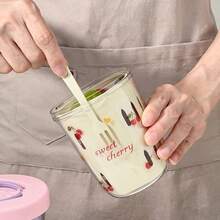 Portable Plastic Salad Cup,Reusable Fruit Storage Container With Spoon & Handle,Leak-Proof Oats Containe,Salad Shaker,Suitable For Students And Adults To Use In Schools, Offices, Travel, Picnics - Multicolor - View 7