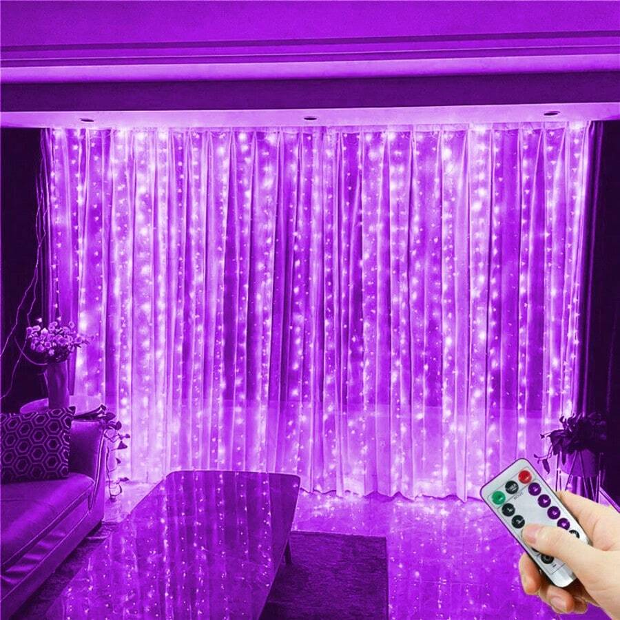1 pieza Luces LED de cadena con enchufe USB de 3/6m con control remoto, decoración de ambiente de fondo para habitación, decoración del hogar