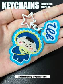 Thai BL Keychain, GMMTV KEYCHAIN, Characters GeminiFourth, PondPhuwin, EarthMix, FirstKhaotung, Thai Series, Thai Idol Derivative Merchandise, Double-Sided Plastic Protective Film, Can Be Hung On Bags, Keys, Car Keys, Suitable As Gifts For Family And Friends - TVBL - View 10