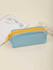 3 Colors Available, Jelly-Like Stationery Organizer! Dopamine Pen Pouch, Minimalist Solid Color Durable Storage Bag, Back-To-School Season Gift - Multicolor - View 17