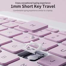 Flip Pad Cases With Keyboard - Pink - View 3