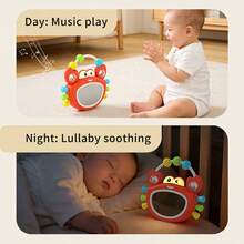 Juguetes de sonajero de cangrejo musical con luces, recuerdos para niños, calmante para el sueño del bebé, juguete de espejo para tiempo de barriga, desarrollo de agarre del bebé, regalo para recién nacidos para Pascua, Navidad, cumpleaños, artículos para bebés para niños y niñas - HLX224A - Ver 7