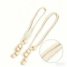 2/4pcs Wooden Bead Curtain Tiebacks, Adjustable Tension, Suitable For Living Room, Bedroom, Office, Outdoor And Other Curtain Tiebacks, Simple And Elegant, Beautiful And Fashionable Curtain Accessories - Curtain Tiebacks - View 11