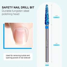 Broca Limpiadora De Cutculas De Carburo De Grano Medio De Cono Pequeo De 3/32 inch Para Taladros Elctricos De Uas: Herramienta Profesional De Manicura Para Salones De Uas Y Uso Dom - inicial - Ver 2