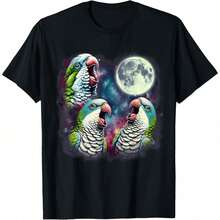 Tres Quakers Haciendo Sonidos de Aullido a la Luna - Camiseta de Meme Extraño para Amantes de los Loros - Verde militar - Ver 1