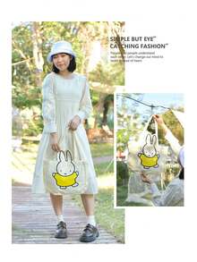 Tas Tote Kanvas Lucu Resmi MIFFY, Tas Bahu Pelajar Kapasitas Besar, Motif Kelinci, Gaya Minimalis Kasual, Cocok Untuk Sekolah/Kerja, Edisi Terbatas TK Ins Terlaris 2026 - View 8