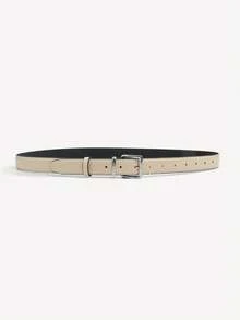 1pc Unisex Shiny Pattern PU Leather Belt, Minimalist Decorative Belt For Dress Pants And Commuting - A - View 10