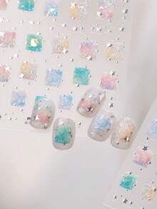 1 Jelly Glass Summer Candy Wind Ice Nail Charm Sticker Sweet Girl Dreamy Wind Star Ice Nail Art Sticker Nail Stickers - Multicolor - View 2