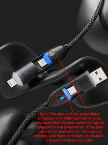 Durcord 1m/3.28ft/39.37in 4-In-1 60W/100W(Max)/27W Nylon Braided Lightning Data Cable & 3-In-2 60W+27W Fast Charging Cable, Compatible With IPhone 17/16/15/14/13/12/Pro Max Series, Galaxy S25, And Other Phones, Universal High-Efficiency Charging Adapter, Charging And Data Sync Cable - Multicolor - View 10