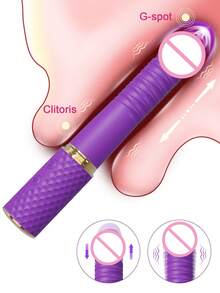 8.9 Inch Thrusting Vibrating Dildo Sex Toy, Automatic Telescoping Dildo Sex Machine, Realistic Penis G-Spot Vaginal Anal Stimulator, 10 Modes, With Handle And Suction Cup, Prostate Massager, Adult Sex Toy Game, Suitable For Women And Men - Purple - View 7