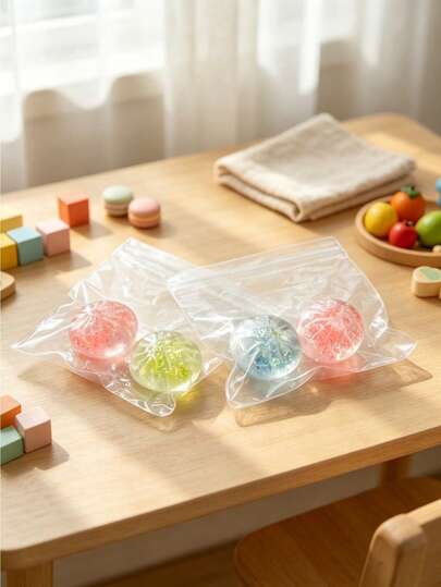 Schylling 水晶閃亮軟綿綿蒸包玩具 透明亮片食物擠壓紓壓玩具 柔軟感官手部玩具 女孩桌面裝飾禮物