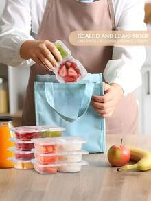 1pc / 5pcs / 10pcs Minimalist Dual-Compartment Snack Storage Box, Leak-Proof Lid, Reusable, Divided Design For Portion Control; Sturdy And Durable, Versatile Use For Storing Spices, Dried Goods, Various Snacks; Suitable For Kitchen, School, Travel, Camping, Picnic And Daily Home Use, Practical Life Essential, Also Perfect As Gift For New Year, Valentine's Day, Mother's Day, Father's Day, Graduation Season, Back To School - Multicolor - View 3