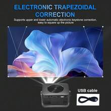 M60 Mini Projector 1080P Supports USB/Type-C Interface, Portable Home Theater Projector With 2.4G WiFi, Projection Size 20-100 Inches - Black USB Port - View 6