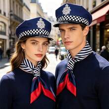 1pc/2pcs Vintage Police Hat, Suitable For Carnival, Cosplay Party, Police Hat, Halloween Costume Accessory - Multicolor - View 4
