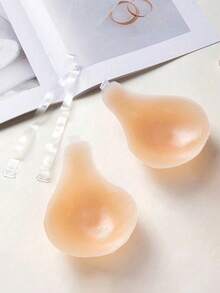 2pcs/Set Women's Silicone Invisible Push-Up Breast Pads, Self-Adhesive Nipple Covers, Reusable Adhesive Bra - Multicolor - View 8