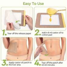 50/30/10/1pc Castor Oil Patch For Belly Button, Disposable Castor Oil Compress, Leak-Proof Belly Button Patch Cover, Portable, Breathable And Skin-Friendly - View 2
