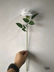逼真白色天鵝絨人造玫瑰，婚禮花束與桌面裝飾仿真花，室內臥室與戶外花園裝飾品，花園派對用品，送給女性、老師、生日與父親節的禮物 - 白色 - 查看 13