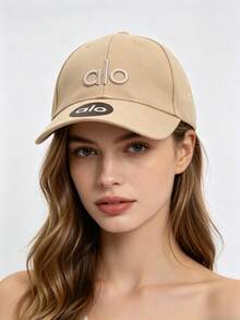 ALO 2026 New Letter Baseball Cap, Adjustable Dad Hat, Breathable Sun Protection, Outdoor Sports, Multi-Color Fashion Hat Breathable Baseball Cap, Sun - 卡其色 - 查看 3