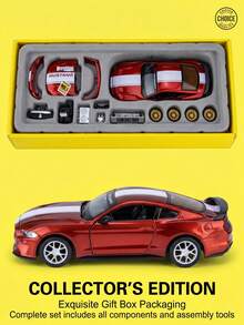 1:42 Ford Mustang GT 2018 車模，紅黃藍塗裝改裝版合金模型玩具，仿真賽車展示收藏禮品 - 彩色 - 查看 13