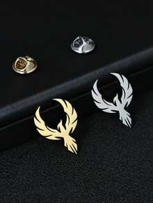 suteyi Phoenix Wing Brooch, Stainless Steel 18K Gold Plated Lapel Pin - Multicolor - View 3