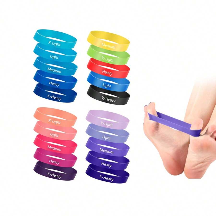 5-PackToe Resistance Bands, Big Toe Separator, Finger Resistance Stretcher, Unisex Thumb Yoga Resistance Bands, Finger Exercise Bands - Multicolor - View 1