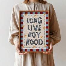 Retro Wall Arts Long Live Boy Hood Posters Long Live Boy Hood Canvas Prints Nostalgic Wall Decor Canvas Art Print For Living Room Bedroom Dorm Housewarming Gifts Birthday Gifts Anniversary Gifts Unfr - A - View 1