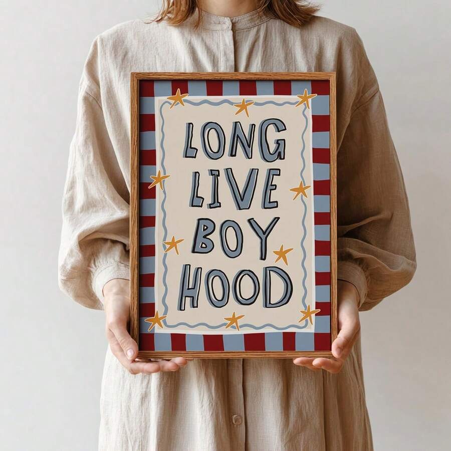 Retro Wall Arts Long Live Boy Hood Posters Long Live Boy Hood Canvas Prints Nostalgic Wall Decor Canvas Art Print For Living Room Bedroom Dorm Housewarming Gifts Birthday Gifts Anniversary Gifts Unfr - A - View 1