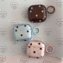 Cute Minimalist Star Pattern Bluetooth Earphone Protective Case, Cute Minimalist Four-Color Star Carabiner, Suitable For Pro 3/Pro 2/Pro 4/3/2, Fashionable Women's Earphone Protective Case, Minimalist Earphone Protective Case, Apple Earphone Protective Case, Apple Earphone Case, Spring Gift - Multicolor - View 3