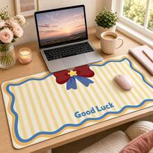 Alfombrilla de escritorio con lazo lindo, alfombrilla de ratón para juegos grande, alfombrilla de teclado y ratón extendida estética kawaii, protector de escritorio antideslizante para hogar, oficina y juegos - Ver 5