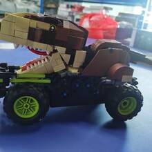 WPOXH B Ancient Dinosaur Assembly Building Block Remote Control Car Particle Boy Puzzle Advanced Model Toy Dinosaur Remote Control Car, Assembled Off-Road Vehicle, Terrain Vehicle, Inspired By Model Enthusiasts - Brown Dinosaur Remote Control Car - View 2