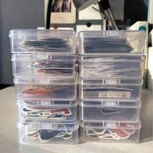 Caja de almacenamiento de plástico con rejilla de clasificación, organizador de cables, estante de almacenamiento de cables de alimentación, caja organizadora de escritorio, caja de almacenamiento de pegatinas, útiles escolares esenciales para la vuelta al colegio - Multicolor - Ver 4