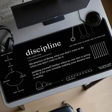 1pc Cool Desk Mouse Pad With Self-Discipline Motivational Quotes – Newton's Cradle, Workflow Loop, And Consistency Curve Design (Extra Large, Durable Mouse Pad / Gaming Mouse Pad / Office Mouse Pad / Laptop Keyboard Pad / Desk Pad) - Mouse Pad - View 5