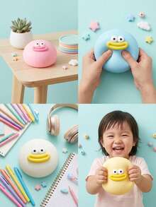 Bestselling Giant 20CM Cute Face Squishy Doll, Super Fluffy Soft Slow Rebound Stress Relief Squeeze Doll, Large Cartoon Animal Pressure Relief Plush, Children's Sensory Educational Doll, Cute Desktop Decor, Popular Birthday Party Gift For Kids - Multicolor - View 3