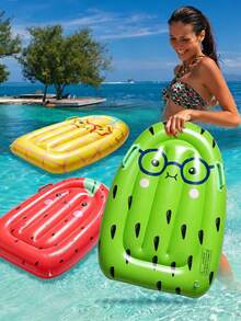 Summer Vacation Cute Cartoon Fruit Theme Adult Inflatable Pool Lounger With Side Armrests, Thickened Leak-Proof PVC Foldable Portable Water Floating Device, Suitable For Beach, Swimming Pool And Vacation Leisure Areas - Multicolor - View 2
