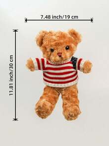 30CM Teddy Bear Plush Doll, Detachable Clothes, Children's Plush Doll, Baby Shower Decoration, Easter Gift, Brown, White, Perfect Birthday/Christmas Gift Large Doll, Teddy Bear Gift, Christmas Decoration, Home Decor And Birthday/Holiday Gift - Multicolor - View 10