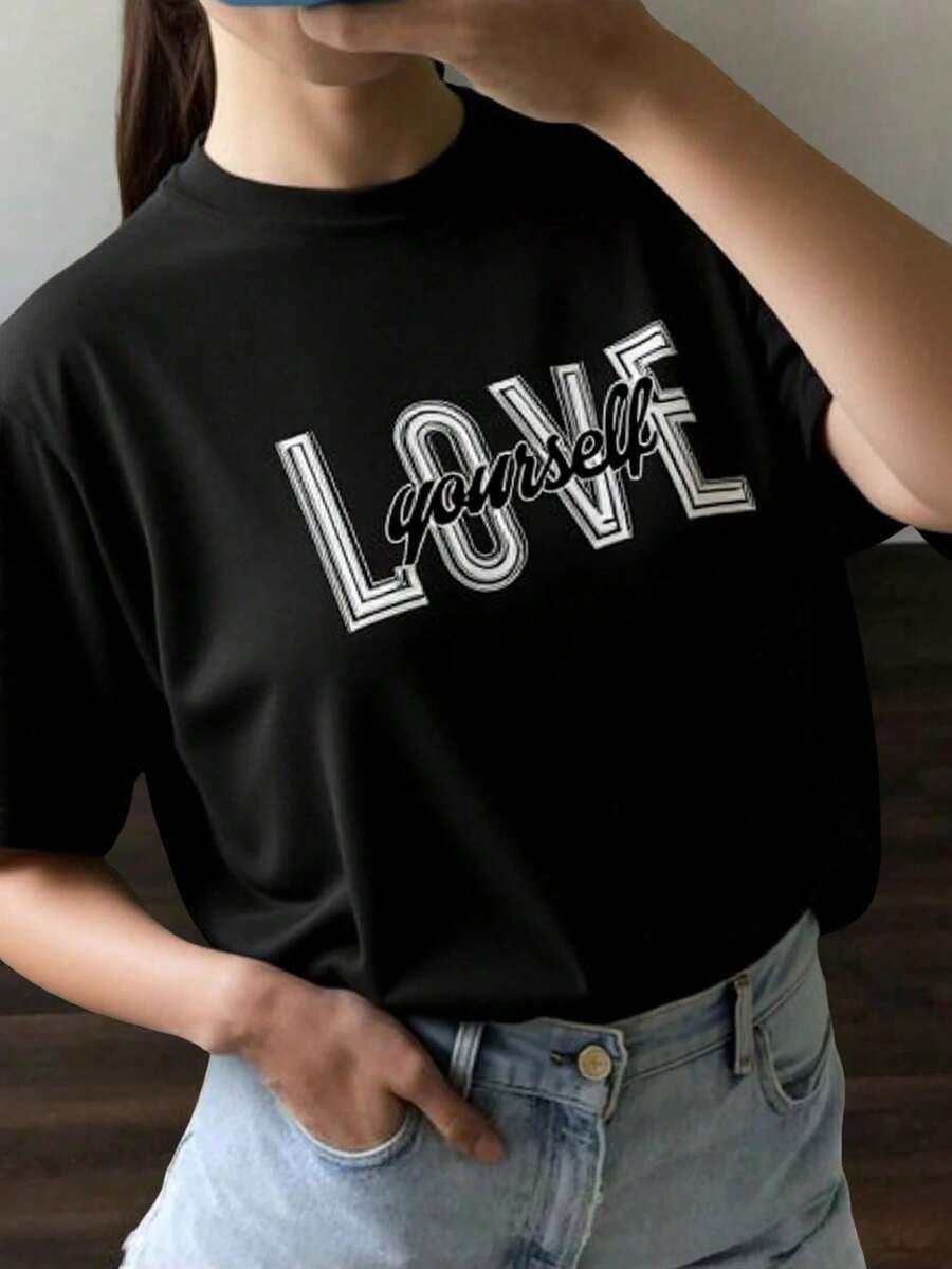 Y2k Vintage Punk Rock Band Portrait Printed Tee Women's Clothing - Black - View 1
