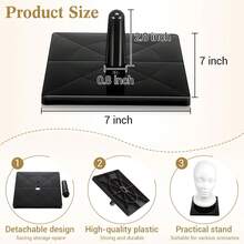 Wig Styling Holder Base For Tabletop Display Style Model Hair Hat Hairpieces Mask Salon Travel, Halloween - View 3
