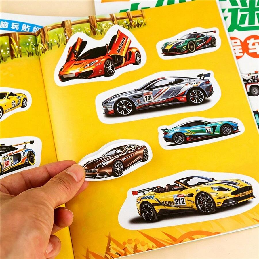 Libro de Actividades de Pegatinas de Coches para Niños, Tema de Coches, Camiones & Vehículos, Aprender Colores, Formas & Patrones, Educativo Preescolar, Jugar y Aprender, Juguetes de Viaje, Libro de Actividades de Pegatinas de Tiempo Tranquilo para Amantes de los Coches, Regalo Ideal de Navidad y Cumpleaños para Niños y Niñas - 1 Libro de pegatinas aleatorias - Ver 1