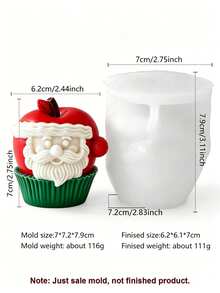 Juego de moldes de silicona para velas de aromaterapia DIY de Navidad, formas de árbol de Navidad 3D & Papá Noel lindo, moldes de jabón, yeso y resina hechos a mano, herramientas de decoración para hornear en casa, esencial para hacer regalos de vacaciones - Magdalenas navideñas - Ver 13