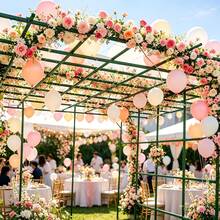 20/40-Piece Green PVC-Coated Garden Support Poles With Direct Connectors, DIY Decorative Support Kit For Events, Suitable For Weddings, Graduation Parties, Balloon Garlands, Balloon Accessories, Floral Arrangements And Outdoor Climbing Plant Posts - 20pcs - View 10
