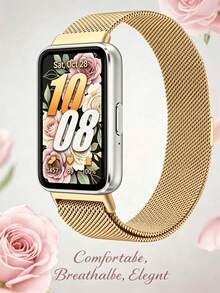 Metal Band Compatible With Galaxy Fit 3, Stainless Steel Braided Loop Replacement Strap, Suitable For Galaxy Fit 3 S-M-R390, Unisex - Galaxy Fit 3 - View 13